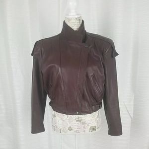 Vtg 80s bomber Leather Womens 11/12 Jacket